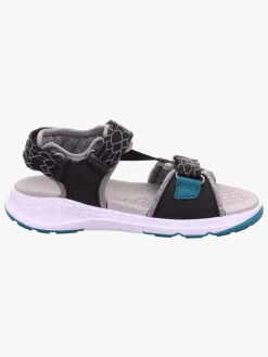 Superfit Criss Cross Sandal, Black/Green