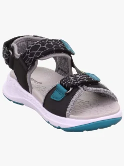 Superfit Criss Cross Sandal, Black/Green