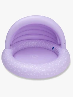 Swim Essentials Badebassin med Solbeskyttelse 100 cm, Lila Leopard