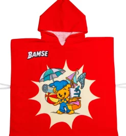 Swimpy Bamse Verdens Stærkeste Bjørn Stranden Badeponcho, Rød