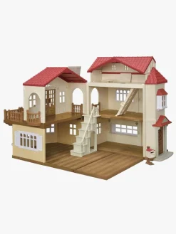 Sylvanian Families Red Roof Country Home Dukkehus Hemmeligt Legeværelse På Loftet