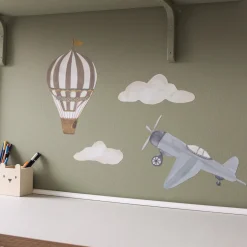 That's Mine Wallsticker Retro Flyvemaskine, Blå