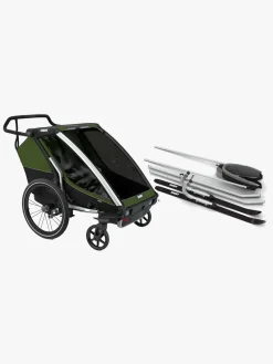 Thule Chariot Cab 2 Cykelanhænger inkl. Ski- og Vandresæt, Cypress Green