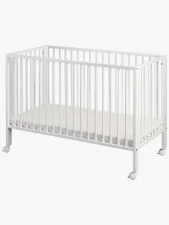 tiSsi  Sammeklappelig Tremmeseng med Madras, Hvid