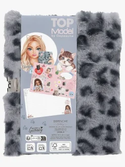 TOPModel Dagbog Pelset med Hjertelås, Grå