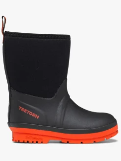 Tretorn Kuling Neoprene Forede Gummistøvler, Black/Burnt Henna