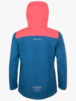 Trollkids Bergen Regnjakke, Midnight Blue/Coral