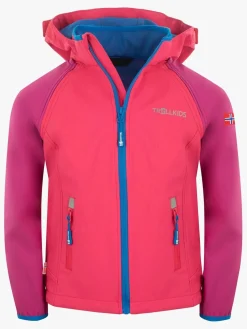 Trollkids Rondane Softshelljakke, Dark Pink/Light Pink/Blue