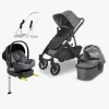 UPPAbaby VISTA V2 Duovogn inkl. Beemoo Route i-Size Autostol Baby & ISOFIX Base, Greyson Black/Mineral Grey