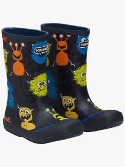 Viking Indie Print Gummistøvler, Navy/Multi