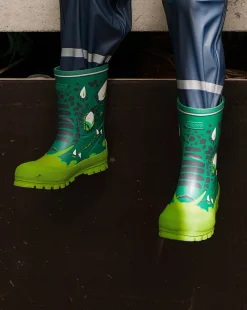 Viking Jolly Print Gummistøvler, Bottlegreen