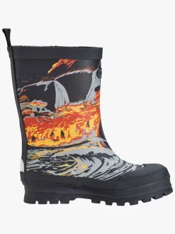 Viking Jolly Print Gummistøvler, Sort