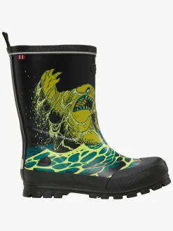 Viking Jolly Print Gummistøvler, Black/Blue Green