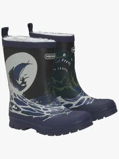 Viking Jolly Print Thermo Forede Gummistøvler, Blue/Multi