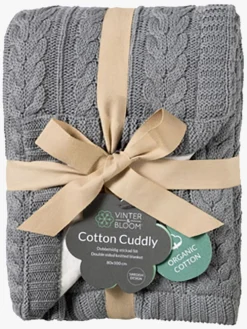 Vinter & Bloom Cotton Cuddly EKO Tæppe, Misty Grey
