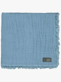 Vinter & Bloom Feather Tæppe/ Stofble i Musselin EKO, Dim Blue