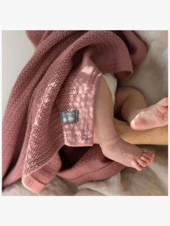 Vinter & Bloom Soft Grid Hæklet Babytæppe, Evening Rose
