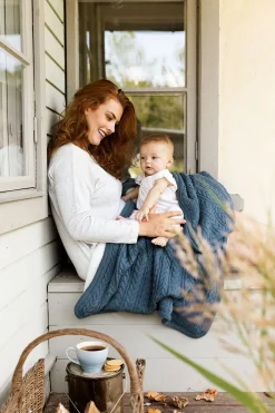 Vinter & Bloom Tæppe Cuddly, Storm Blue