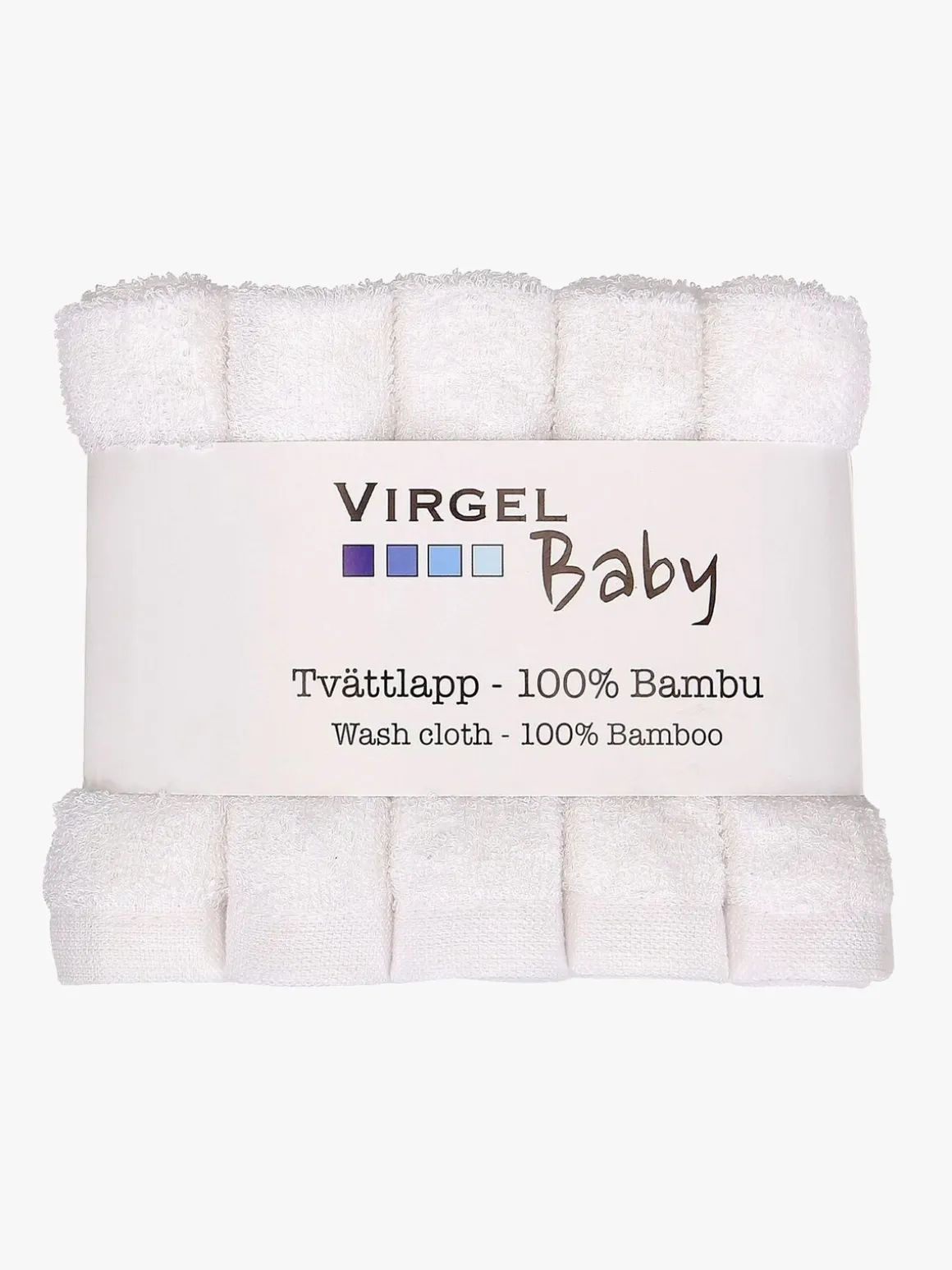Virgel Vaskeklud Bambus 10-Pak, Hvid