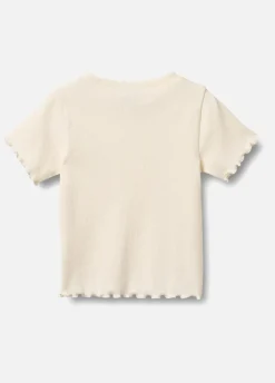 Wheat Alicia  Ribstrikket T-shirt, Ivory