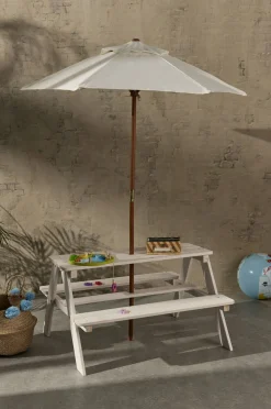 Woodlii Picnicbord m. Parasol, Hvid